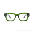 Último logotipo unissex personalizado borda completa com óculos de acetato grosso de molduras óculos